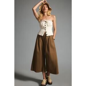 NWT Pilcro Cropped Brown Paper Bag Wide-Leg Jeans - Medium